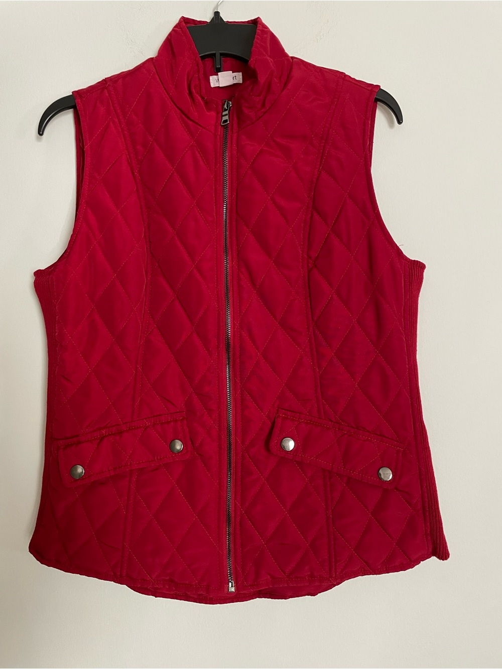 Westport Red Quilted Sleeveless Zip Puffer Vest
